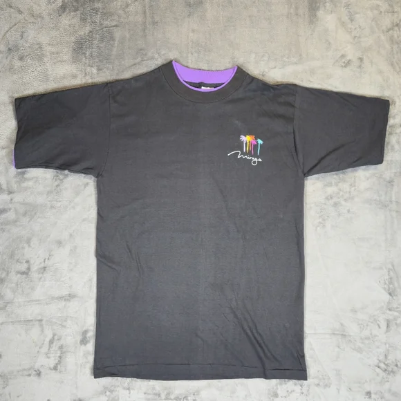 Vintage Mirage T Shirt Size Large Black Palm Trees - Picture 1 of 4